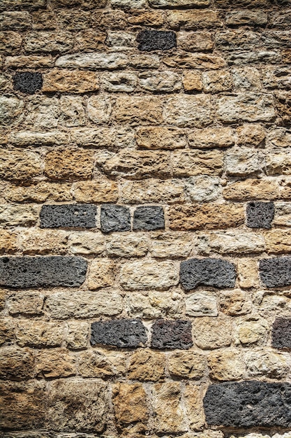 Close up of an old brick wall in hdr tone mapping effect