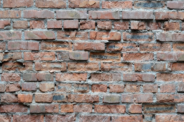 Close up on old brick walls pattern