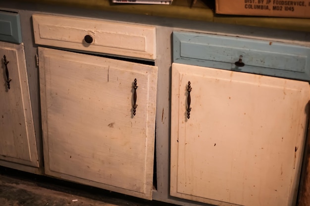 Photo close-up of old cabinets