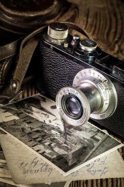 Photo close-up of old camera