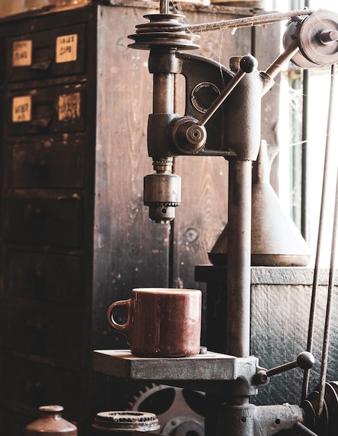 Photo close-up of old coffee maker