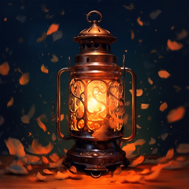 close up on old style lantern isolated