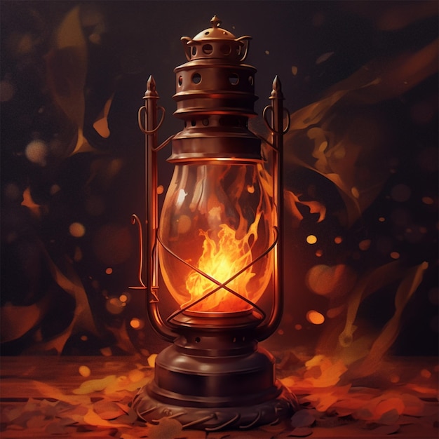 close up on old style lantern isolated