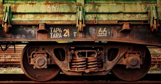 Photo close-up of old train