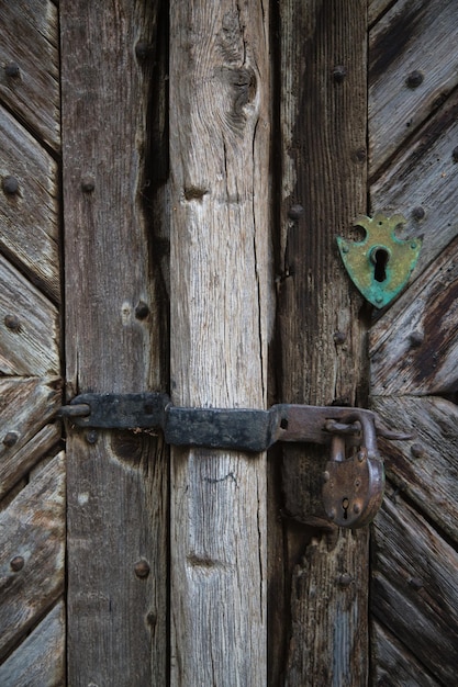 Close-up of old wooden door