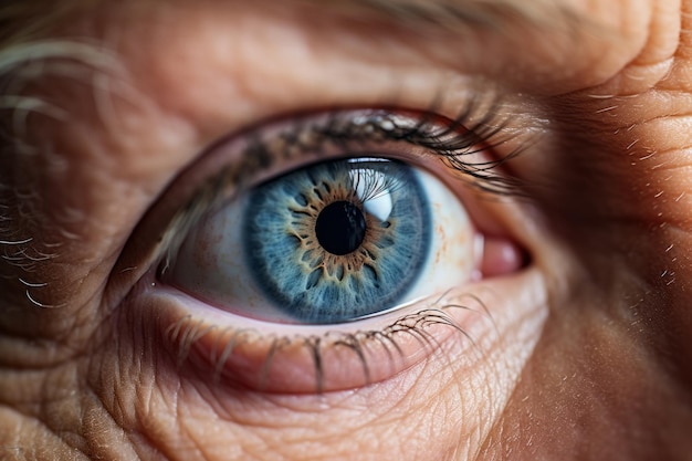 Photo a close up of an older womans eye