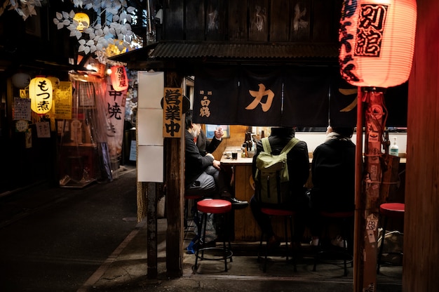 写真 日本の屋台の食べ物屋のクローズアップ