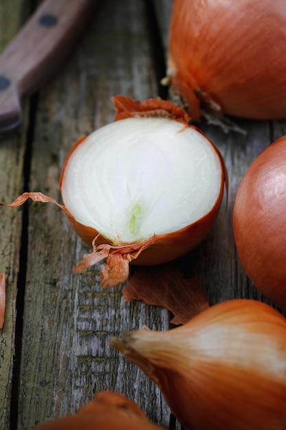 close-up of onions