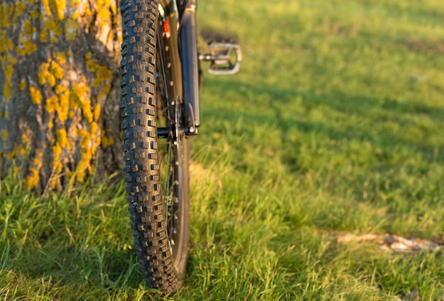 Close-up op een fiets achteraan Mountain Bike Protector