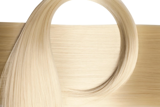 Close-up op luxe glanzend blond haar