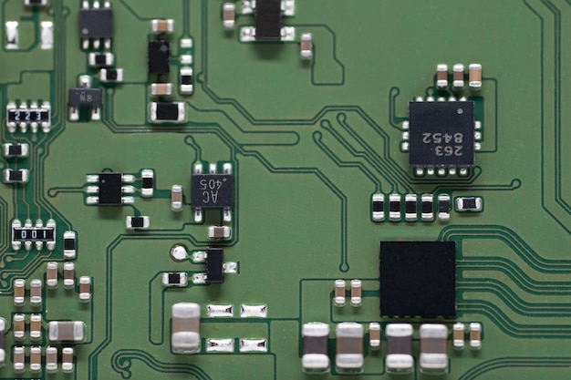 Close-up op processor op elektronische printplaat