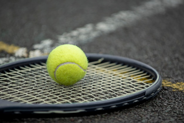 Foto close-up op tennisbal