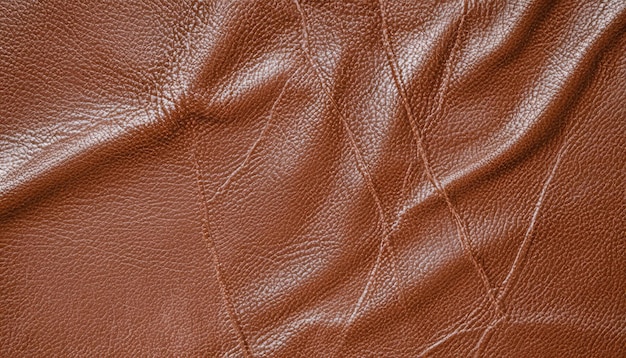 Close-up op verfrommeld vlek bruin leer textuur achtergrond