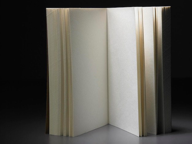 Photo close-up of open book against black background