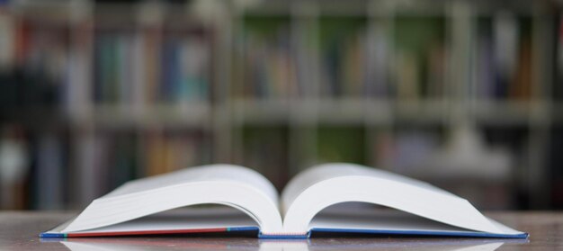 Close-up of open book on table