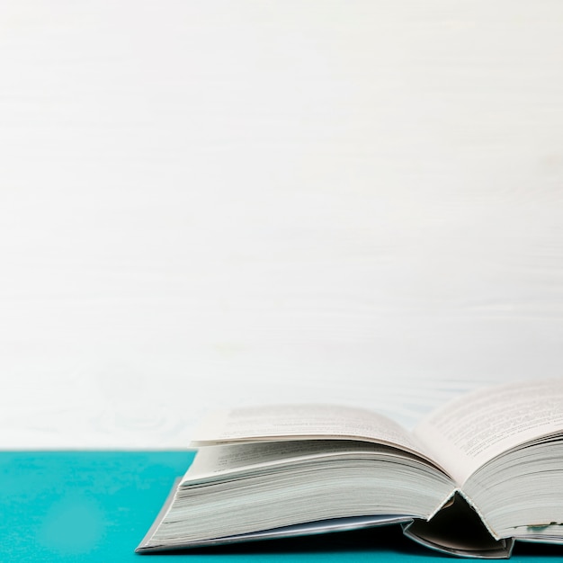 close-up open book with copy space