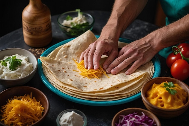 Close-up opname van een chef-kok met gevouwen handen