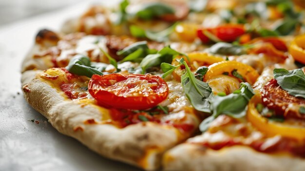 Close-up opname van een veggie geladen pizza