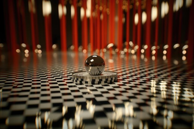 Close-up opname van schaakstukken op een zwart-wit geruite tafel