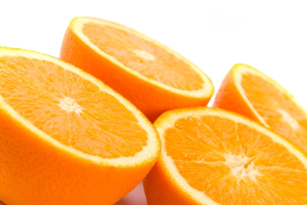 Close-up of orange against white background