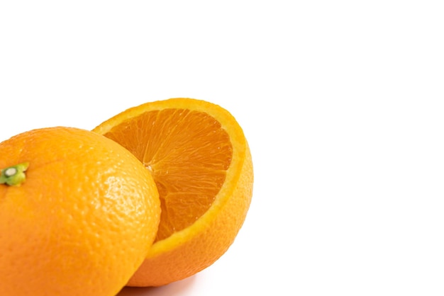 Close-up of orange against white background