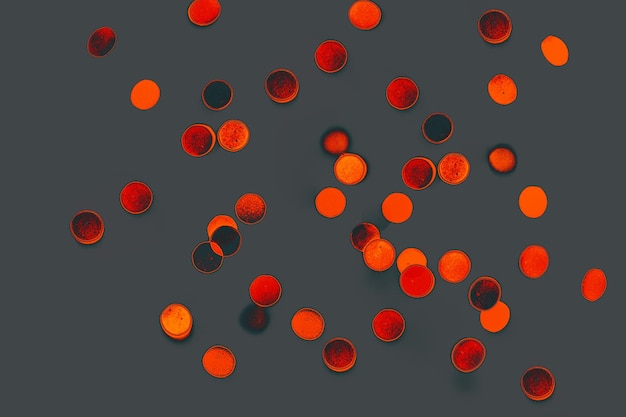 Photo close-up of orange berries against black background