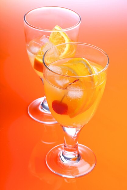 Close up of orange drink