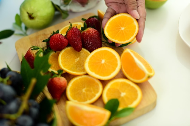 Close-up of orange fruits on table