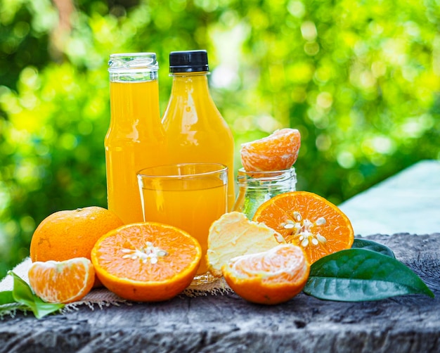 Close-up of orange juice on table