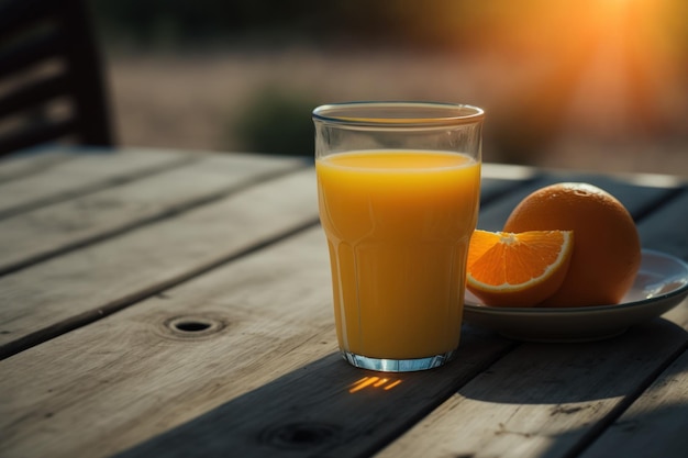 Close up of orange juice on a table