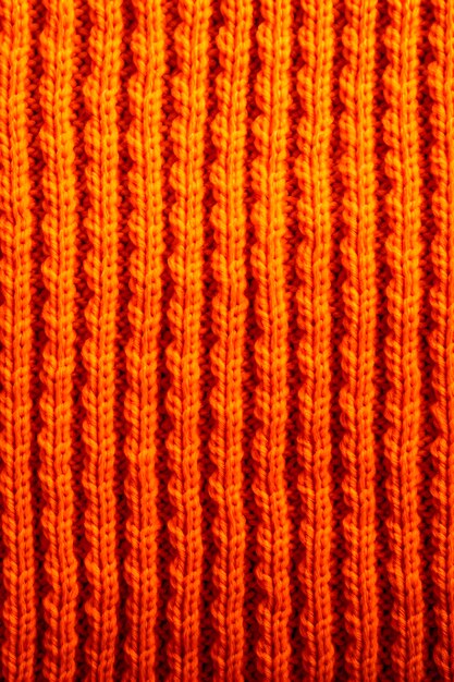 오렌지색 뜨개질 재료 텍스처 생성 AI의 클로즈업