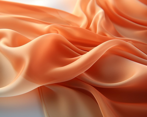 a close up of an orange silk fabric