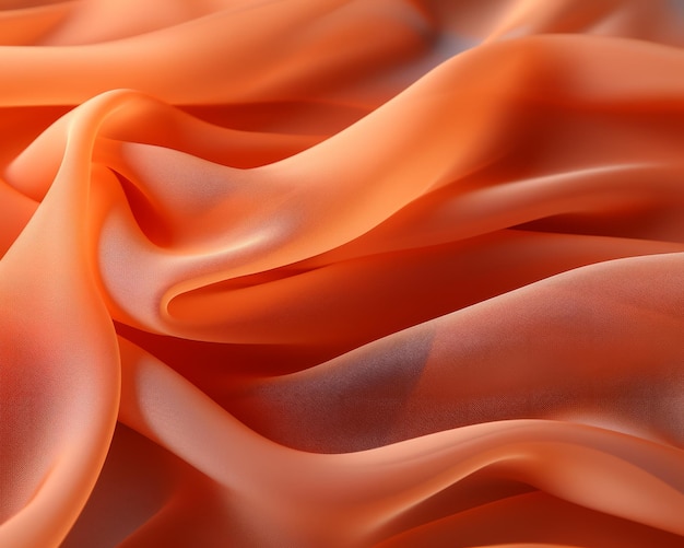 A close up of an orange silk fabric