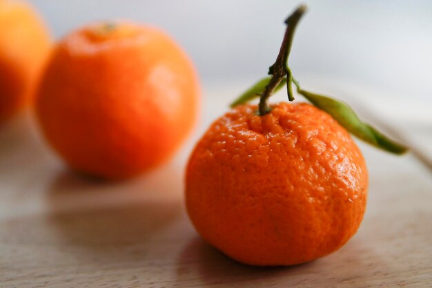 Close-up of orange on table