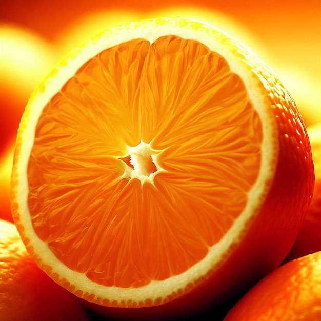 A close up of an orange with the bottom half showing.