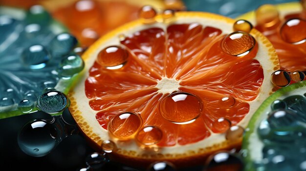 Крупный план апельсина с каплями воды на нем