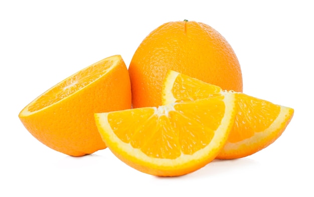 Close-up of oranges on white background