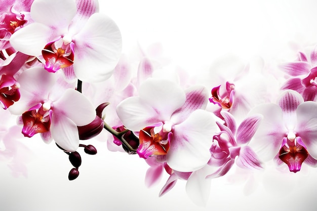 Close up of orchid flower phalaenopsis on white background