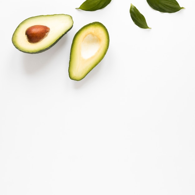 Close-up organic avocado with copy space