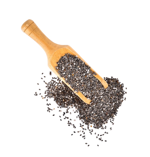 Close-up of organic chia seeds