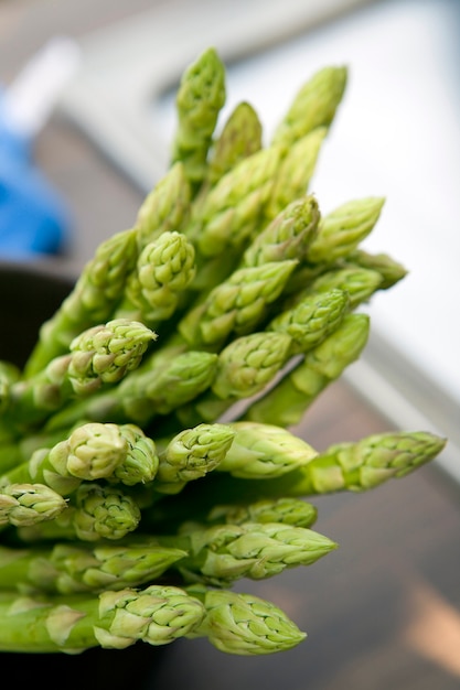 Close up of organic fresh asparagus