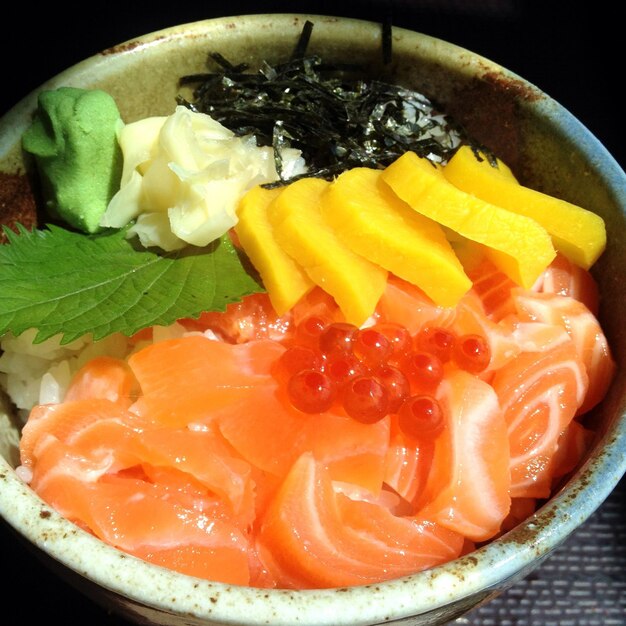 写真 新鮮な食料の近くの空の景色