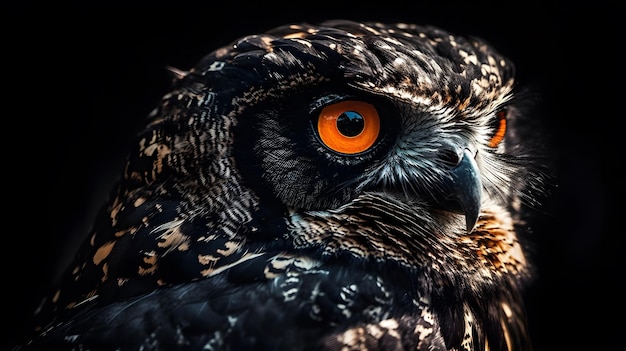 A close up of a owl's eye