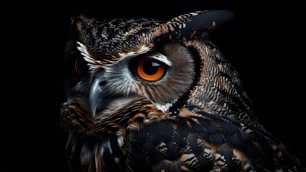 A close up of an owl's eye