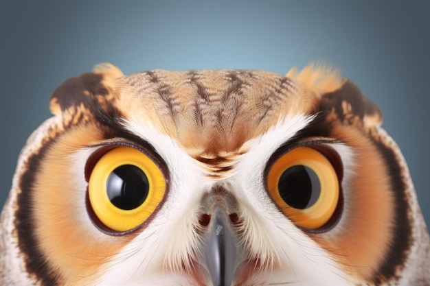 Close up of an owl's face