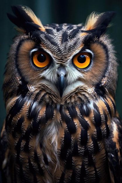 a close up of an owl