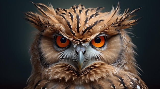 a close up of an owl