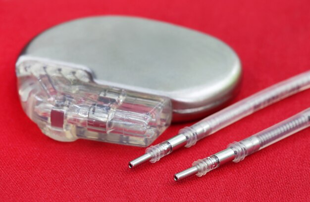 Close up of a Pacemaker with Electrical Leads