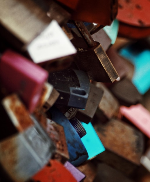 Photo close-up of padlocks