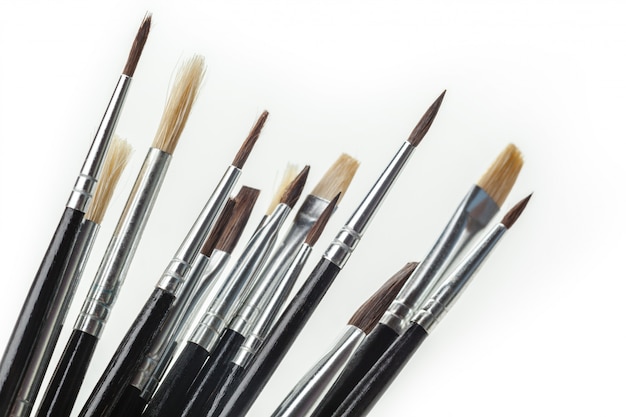 Close up of paint brushes